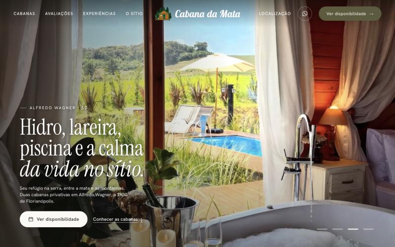 Página inicial do site Cabana da Mata